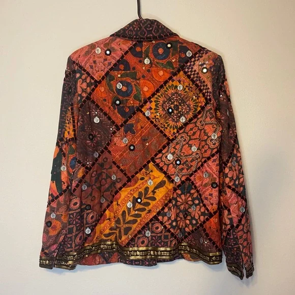 Soft Surroundings Berber Jacket Coin Blazer Womens Multicolor - Picture 5 of 13